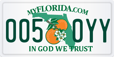 FL license plate 0050YY