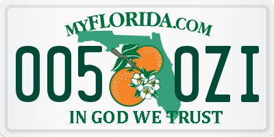 FL license plate 0050ZI