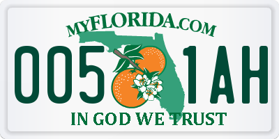 FL license plate 0051AH