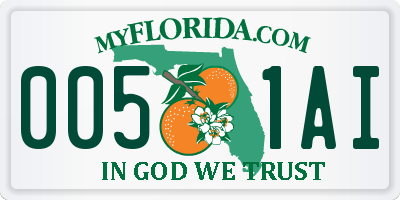 FL license plate 0051AI