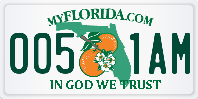 FL license plate 0051AM