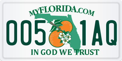 FL license plate 0051AQ