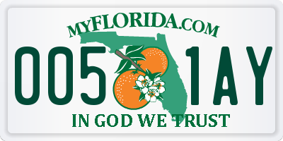 FL license plate 0051AY