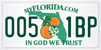 FL license plate 0051BP