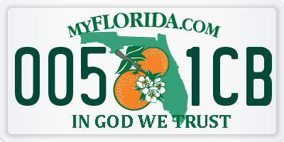 FL license plate 0051CB