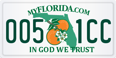 FL license plate 0051CC