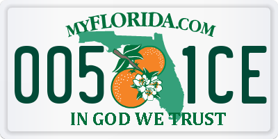 FL license plate 0051CE