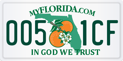 FL license plate 0051CF