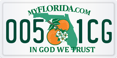 FL license plate 0051CG