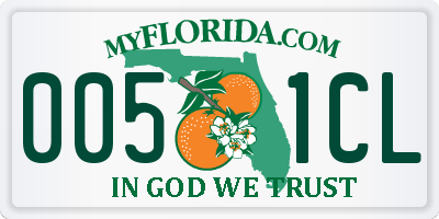 FL license plate 0051CL