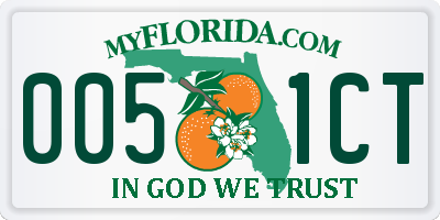 FL license plate 0051CT