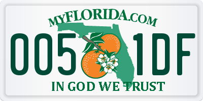 FL license plate 0051DF
