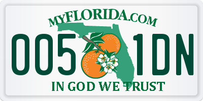 FL license plate 0051DN