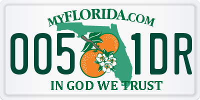 FL license plate 0051DR