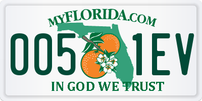 FL license plate 0051EV