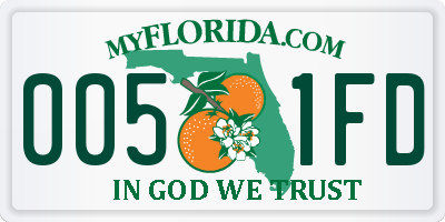 FL license plate 0051FD