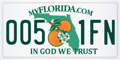 FL license plate 0051FN
