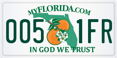 FL license plate 0051FR