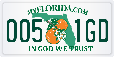 FL license plate 0051GD