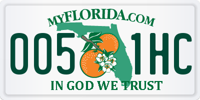FL license plate 0051HC