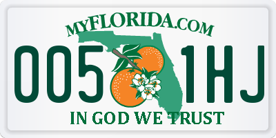 FL license plate 0051HJ