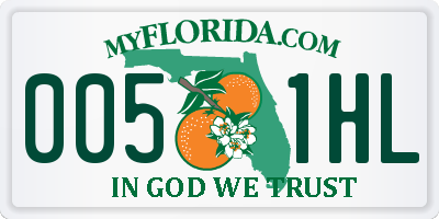 FL license plate 0051HL