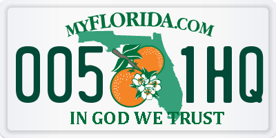 FL license plate 0051HQ