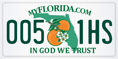 FL license plate 0051HS
