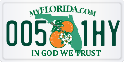 FL license plate 0051HY