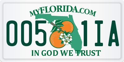 FL license plate 0051IA