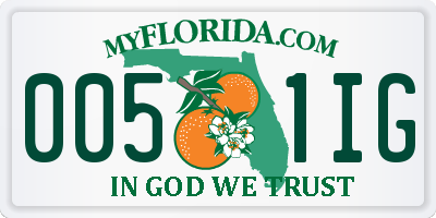 FL license plate 0051IG