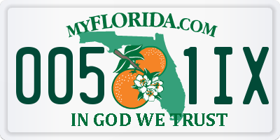 FL license plate 0051IX