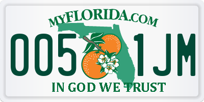 FL license plate 0051JM