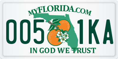 FL license plate 0051KA