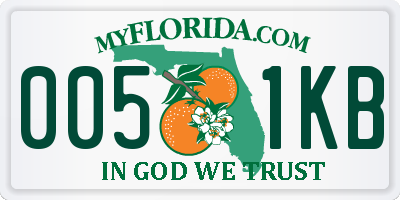 FL license plate 0051KB