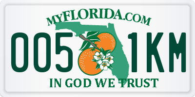 FL license plate 0051KM