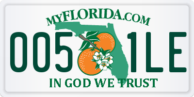 FL license plate 0051LE