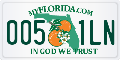 FL license plate 0051LN