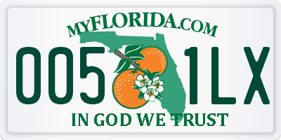 FL license plate 0051LX