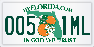 FL license plate 0051ML