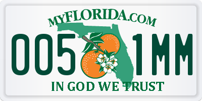 FL license plate 0051MM