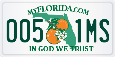 FL license plate 0051MS