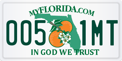 FL license plate 0051MT