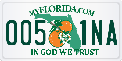 FL license plate 0051NA