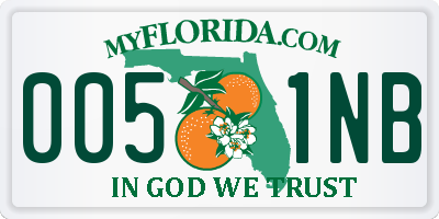 FL license plate 0051NB