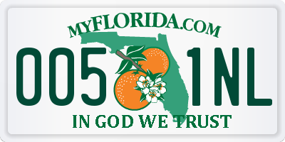 FL license plate 0051NL