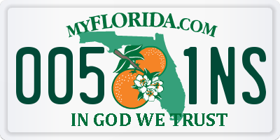 FL license plate 0051NS