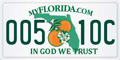 FL license plate 0051OC