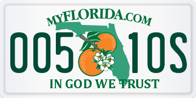 FL license plate 0051OS
