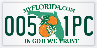 FL license plate 0051PC